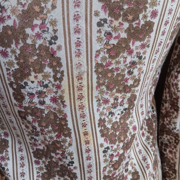 Vintage Women's Small Disco Shirt 1970s Mickey Mouse Kennington Big Collar Rare - Picture 6 of 8